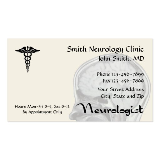 Neurologist Neurology Business Card (front side)