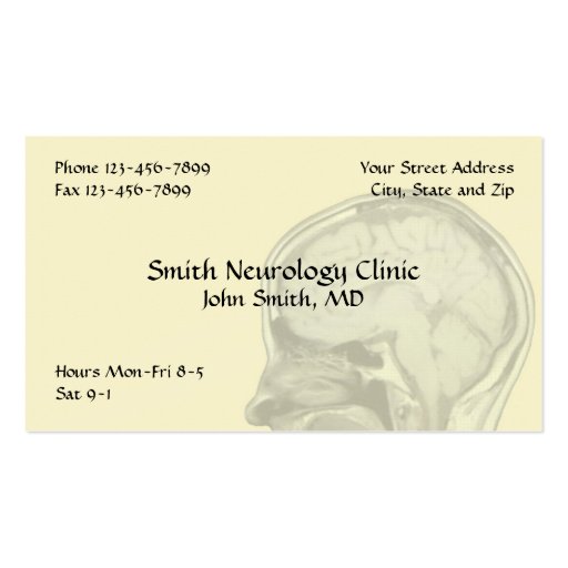 Neurologist Neurology Business Card (front side)