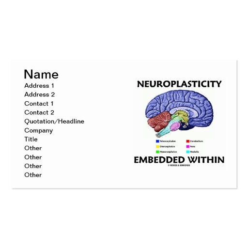 Neuroplasticity Embedded Within (Brain Anatomy) Business Card (front side)