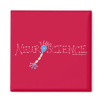 Neuroscience Magnet - white on red