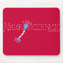 Neuroscience Mousepad - white& blue on dark red