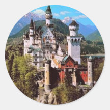 neuschwanstein castle - germany round stickers