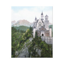 Neuschwanstein Castle Lithograph Canvas Prints