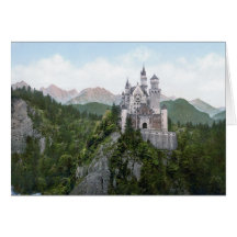 Neuschwanstein Castle Lithograph Greeting Cards