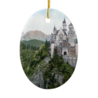 Neuschwanstein Castle Lithograph Christmas Tree Ornament