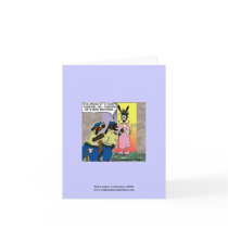 Neutered Dog Funny Cartoon Note Card cards
