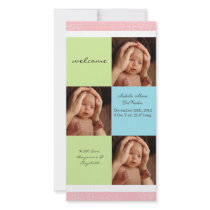 Neutral Baby Photocard Announcement Photo Greeting Card