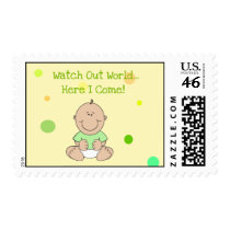 Neutral Baby Shower Birth Announcement Stamp by krichard08 Neutral Baby Shower Birth Announcement Stamp