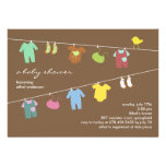 Neutral Baby Shower Brown Flat Invitation