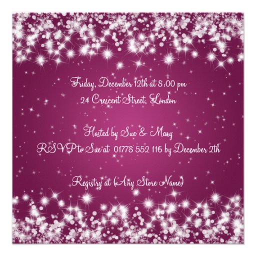 Neutral Baby Shower Elegant Winter Sparkle Pink Invitation