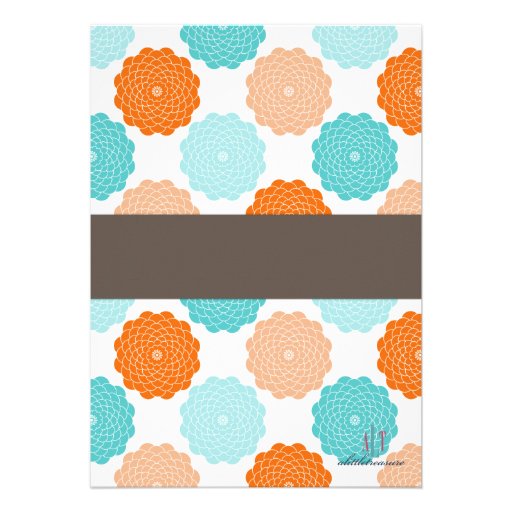Neutral Baby Shower Invitation, Orange, Aqua, 976