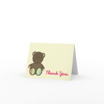 Neutral Baby Shower Thank You Boho Bear Greeting Cards