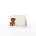 Neutral Baby Shower Thank You Giraffe Print Bear cards