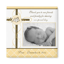 Neutral Baptism/Christening Favor - Photo Magnet