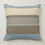 Neutral Brown/Blue Stripes Pillows