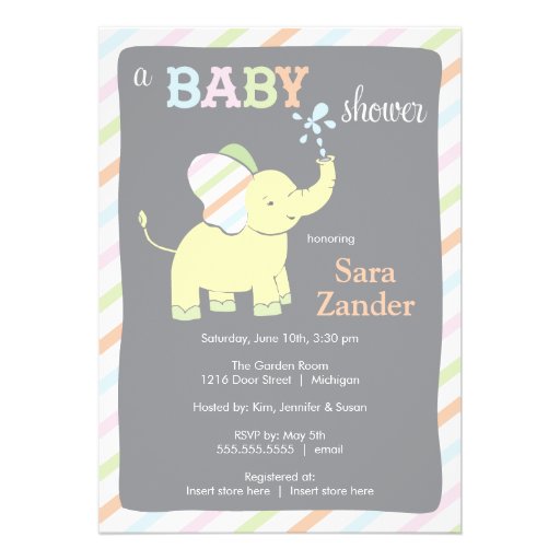 Neutral Elephant  |  Baby Shower Invitation