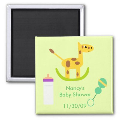 Giraffe Baby  on Neutral Giraffe Toy Baby Shower Favor Magnets By Csinvitations