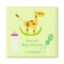 Neutral Giraffe Toy Baby Shower Favor Magnets
