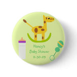 Neutral Giraffe Toy Button Baby Shower Favors