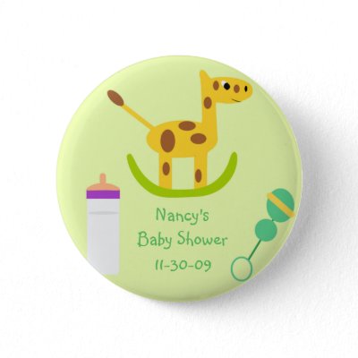 Giraffe Baby  on Neutral Giraffe Toy Button Baby Shower Favors By Csinvitations