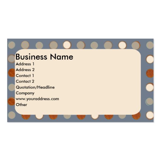 Neutral Gray Retro  with Brown and tan Business Cards