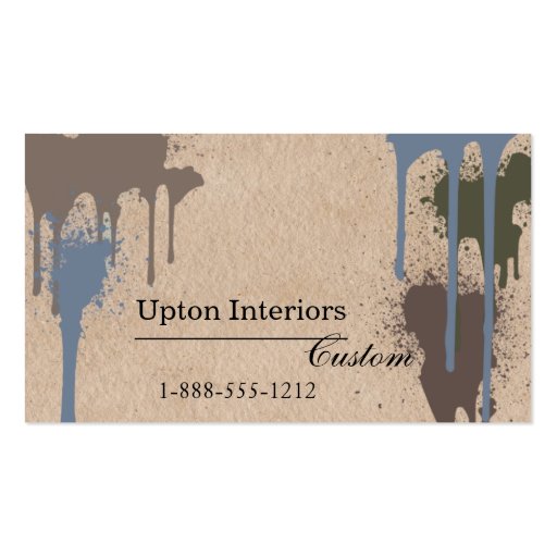 Neutral Paint Splatters and Brown Paper Business Card (front side)