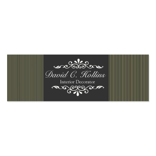 Neutral  Pinstripes Business Card Template (front side)