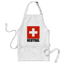 NEUTRAL (Swiss Flag) Apron by lelandashtray NEUTRAL (Swiss Flag) Apron