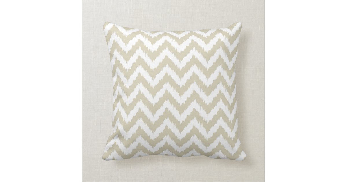 Neutral Tan Chevron Pattern Throw Pillow Zazzle
