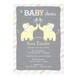 Neutral Twin Elephants  |  Baby Shower Invitation invitations