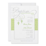 Neutral Twins Baptism Invitation