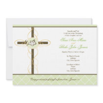 Neutral Twins Christening/Baptism Invitation