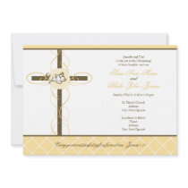 Neutral Twins Christening/Baptism Invitation