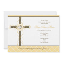Neutral Yellow Christening/Baptism Invitation