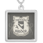 Nevada Birder Shield Silver Plated Necklace