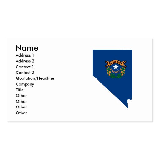 Nevada Flag Map Business Card Templates