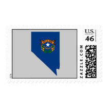 Nevada Flag Map Postage Stamp