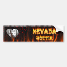 Nevada Hottie fire and red marble heart Bumper Sticker