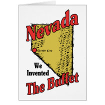 Nevada NV US Motto ~ We Invented The Buffet Greeting Card