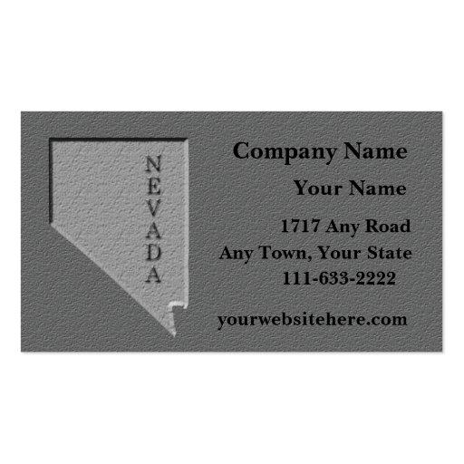 Nevada State  Business card  carved stone look (front side)