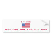 NEVER AGAIN BUMPER STICKER