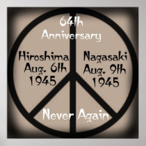 Never Again-Hiroshima/Nagasaki Anniversary Print