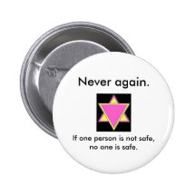 Never again. pinback buttons