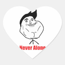 Never Alone - Heart Stickers
