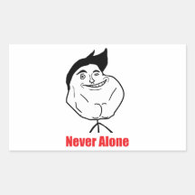 Never Alone - Rectangle Stickers