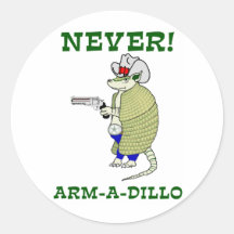 Never Arm-A-Dillo Stickers