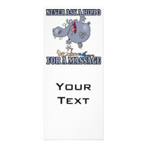 never ask a hippo for a massage rack card