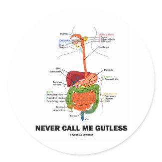Never Call Me Gutless (Digestive System Humor) sticker