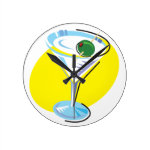 Never-ending Happy Hours_retro-style Martini glass Wall Clock