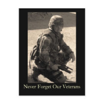 Never Forget Our Veterans postcards
